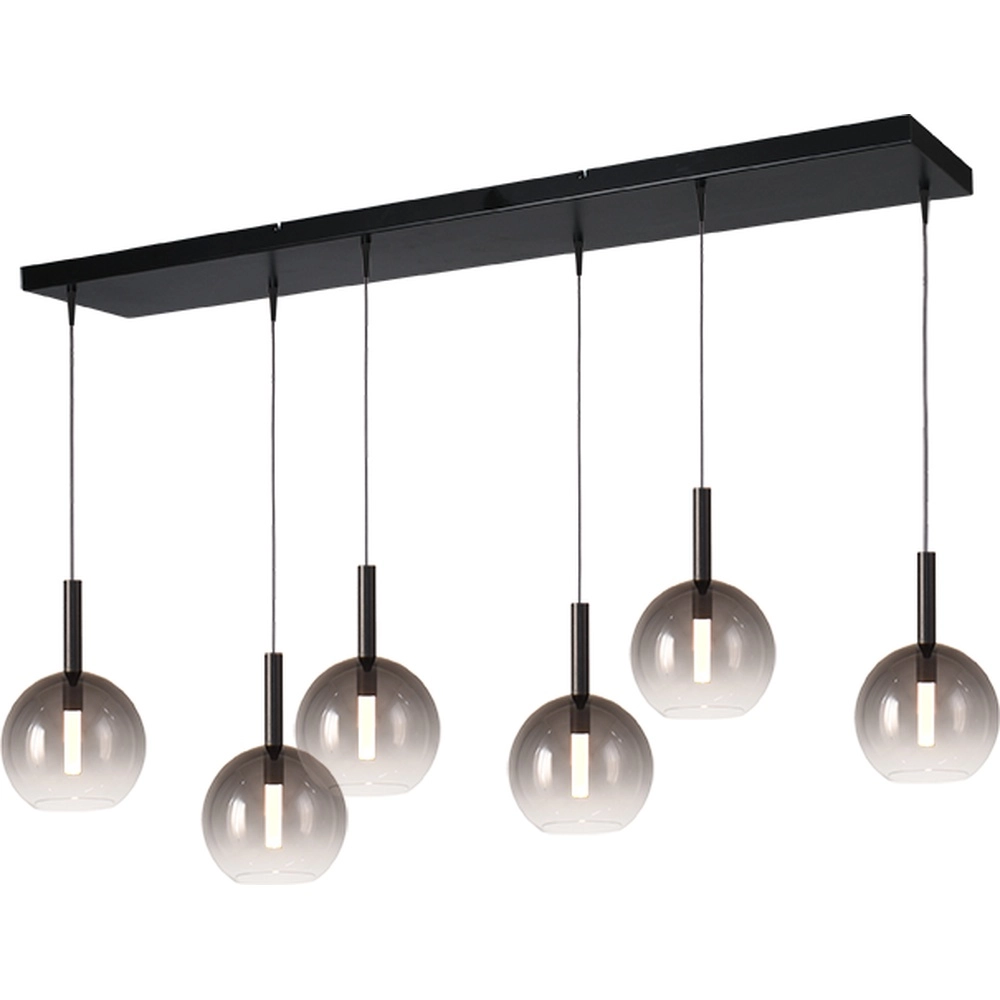 6L pendant lamp Ø17cm Lido Ball with smoke-fading glass