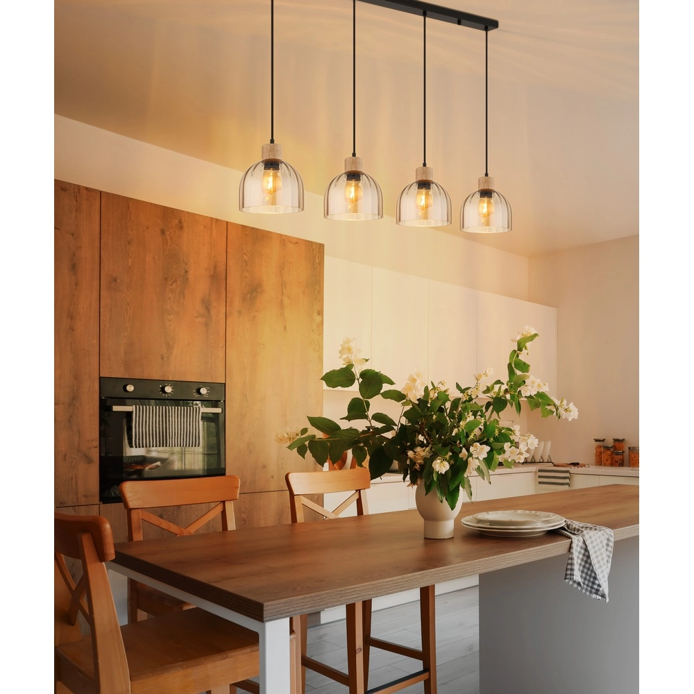 4-light pendant lamp Swanson Black Globo 9007371583652