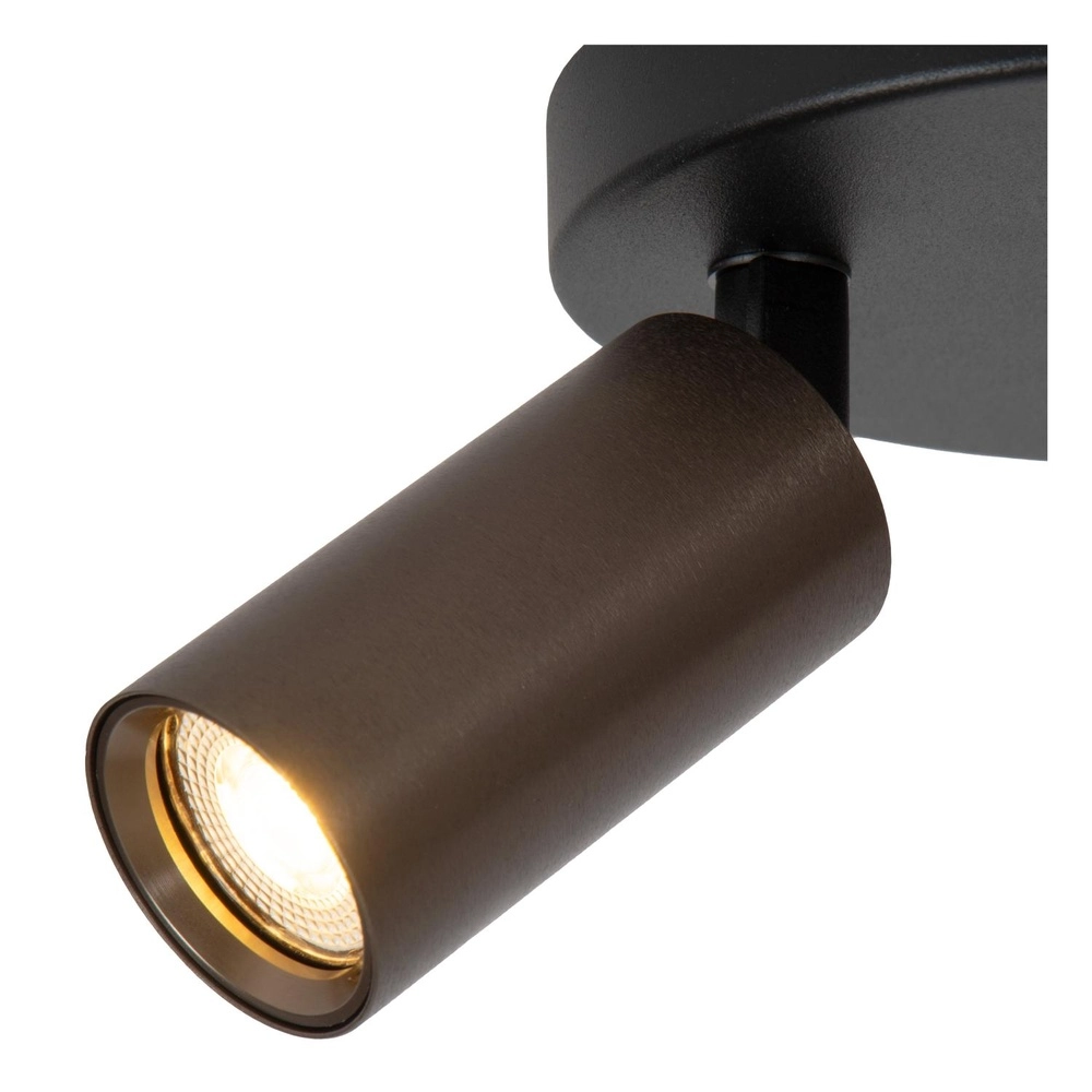 Ceiling spotlight Ritmo mini GU10 2-light coffee brown Lucide 5411212093998