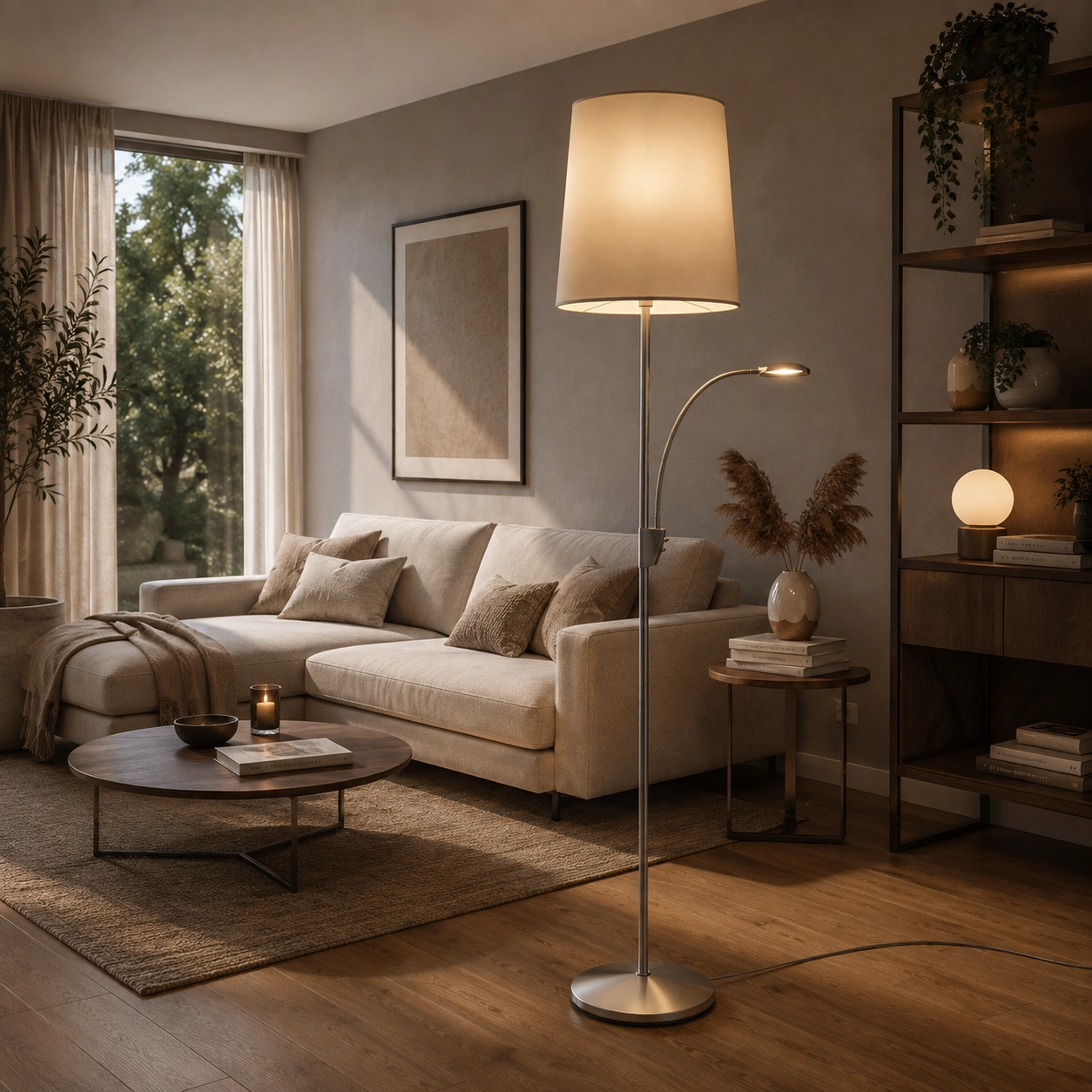 Large table lamp Serie 1005 with reading lamp