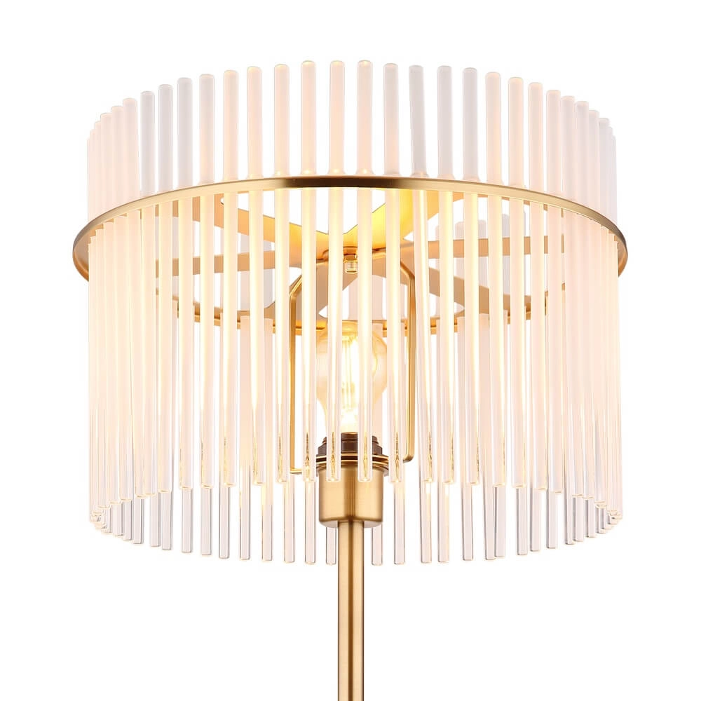 Golden floor lamp Gorley with glass Ø 38cm Globo 9007371446810