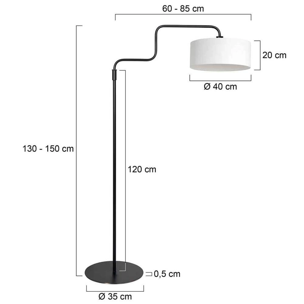 Floor lamp Bloeba black with white hood Steinhauer 8712746176964