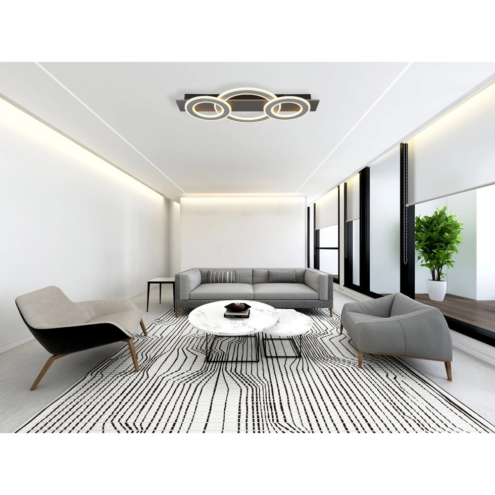 Design ceiling lamp Jayden anthracite 3 rings Globo 9007371456055
