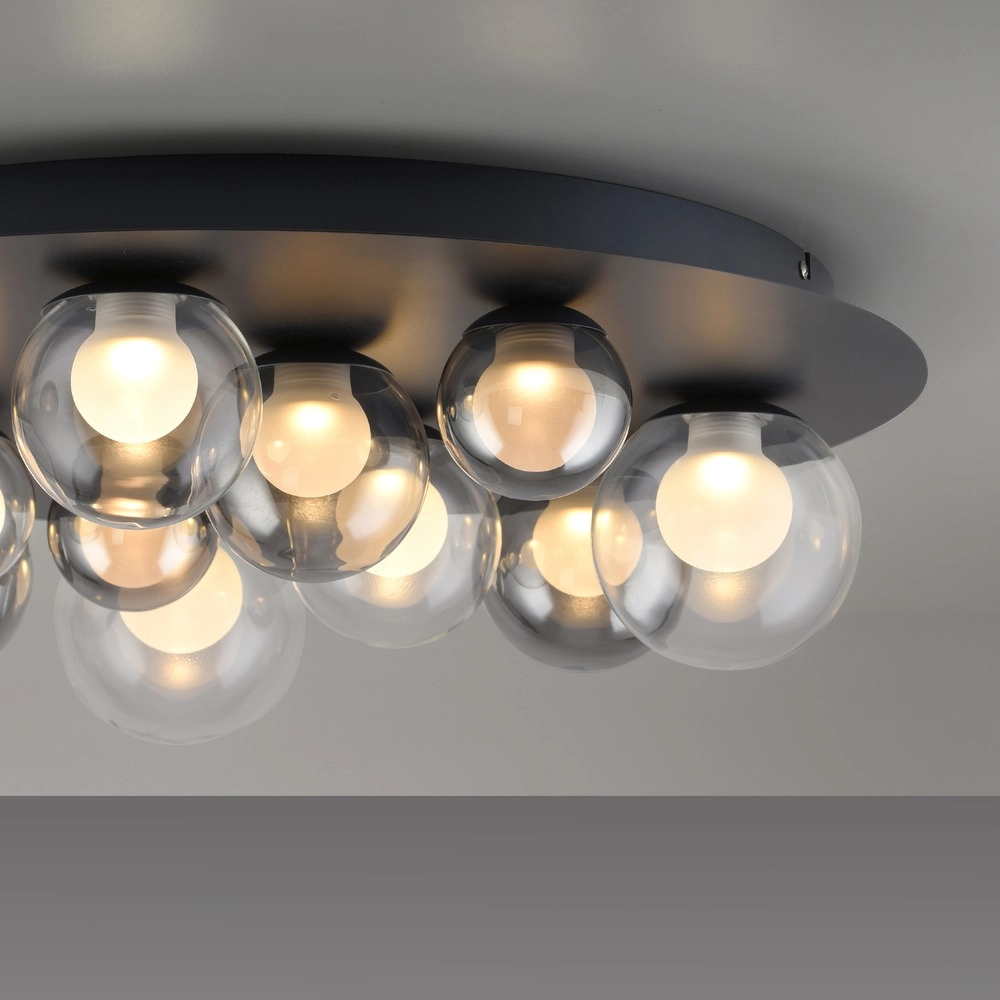 11-light ceiling lamp Pure Popup Mystic grey with smoke glass Paul Neuhaus 4012248397176