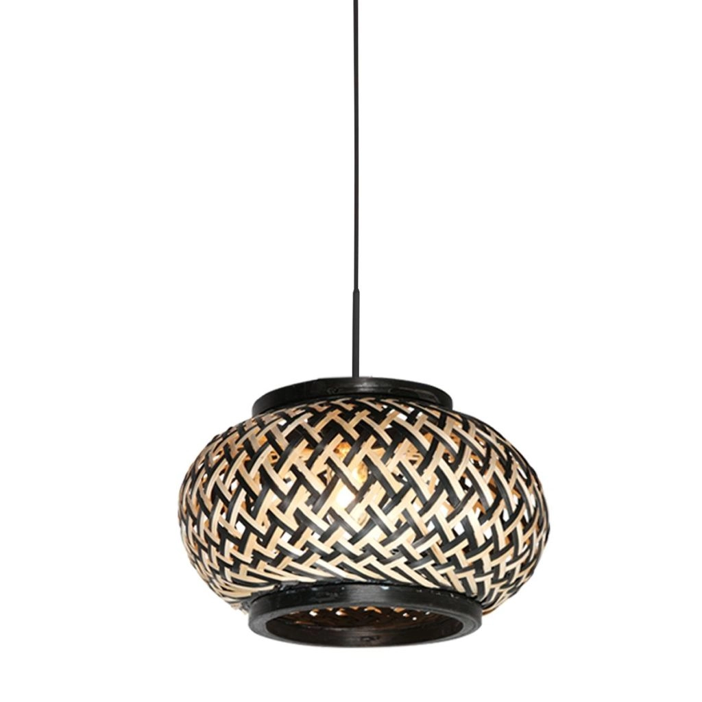 Pendant lamp Nox Light with bamboo shade Ø23cm