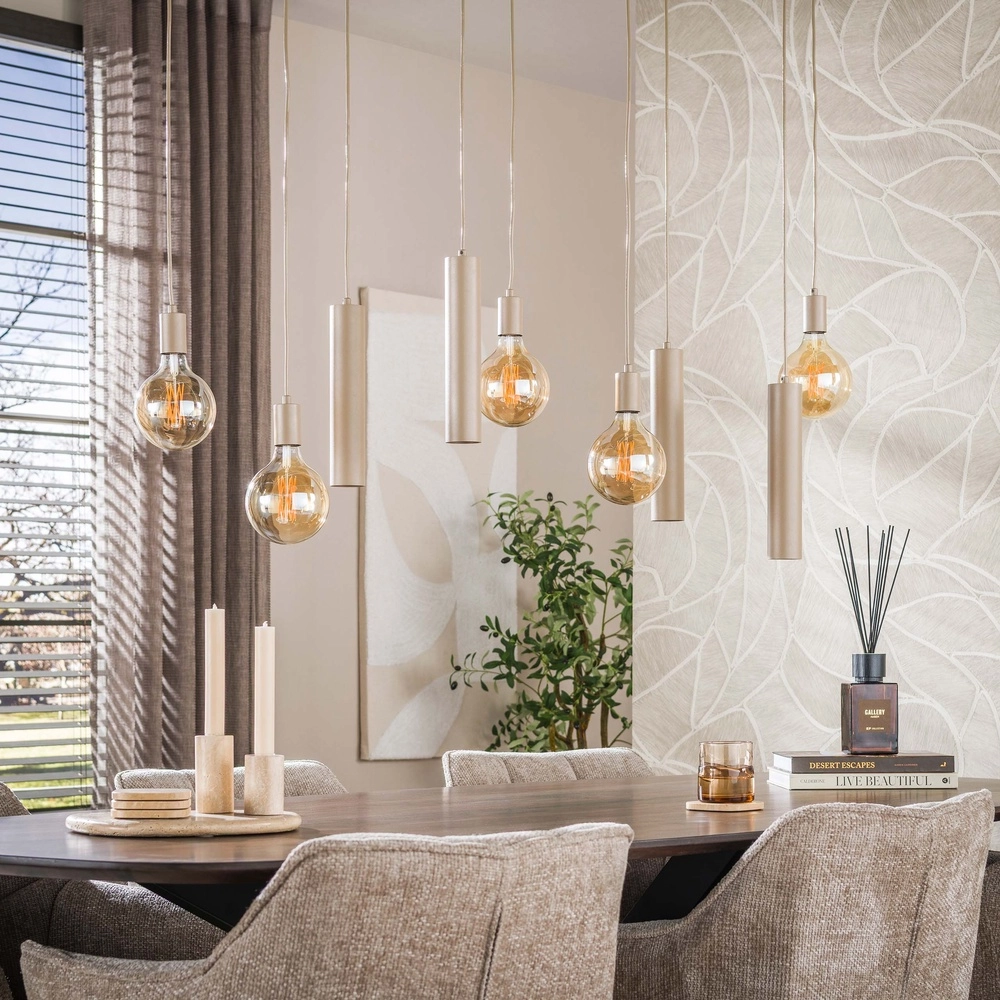 Design hanglamp Senso 9-lichts zand bruin Lyora 8716803515031