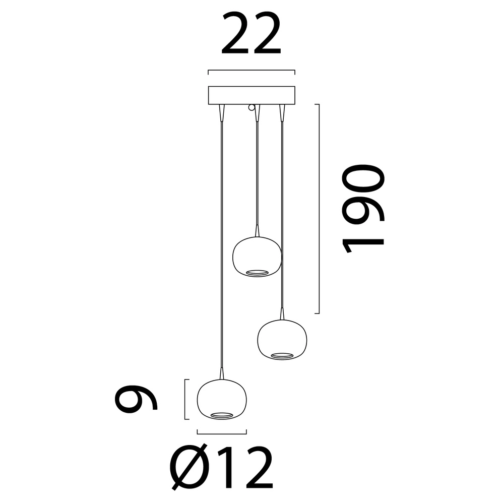 Design pendant lamp Alta 3-light cocoa Masterlight 8718121438160