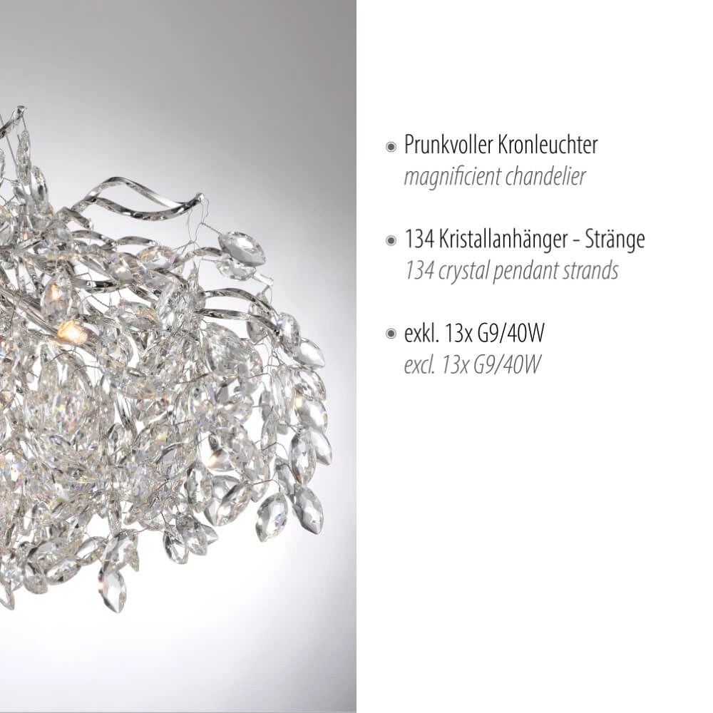 Chandelier Ricicle 120cm chrome Paul Neuhaus 4012248382080