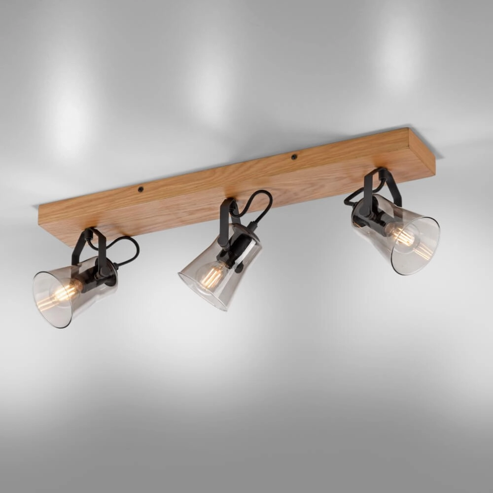Ceiling lamp Green Langstrom wood 3-light Just Light 4043689994884