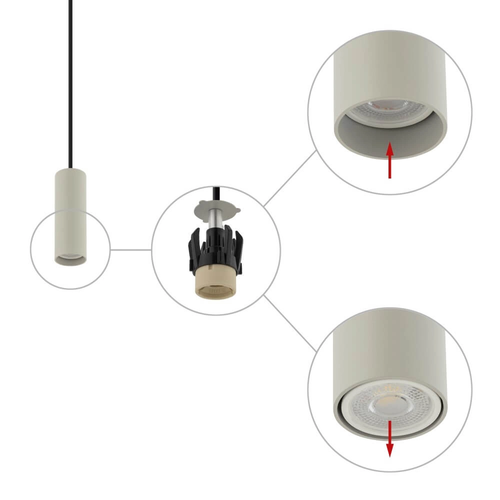 Narrow pendulum Fourty S light grey Lyora 5903139109000
