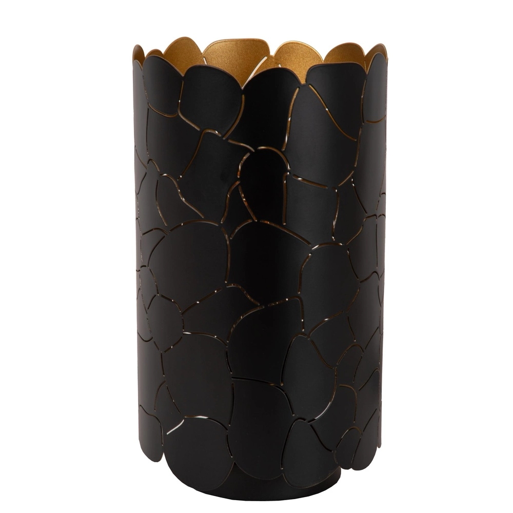 Table lamp Almelo black with gold inside Ø 15cm