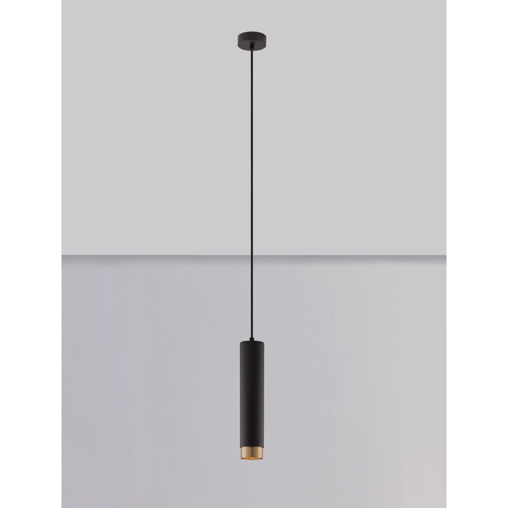 Pendant lamp Pongo M single 30cm black with gold Lyora 5212017430328