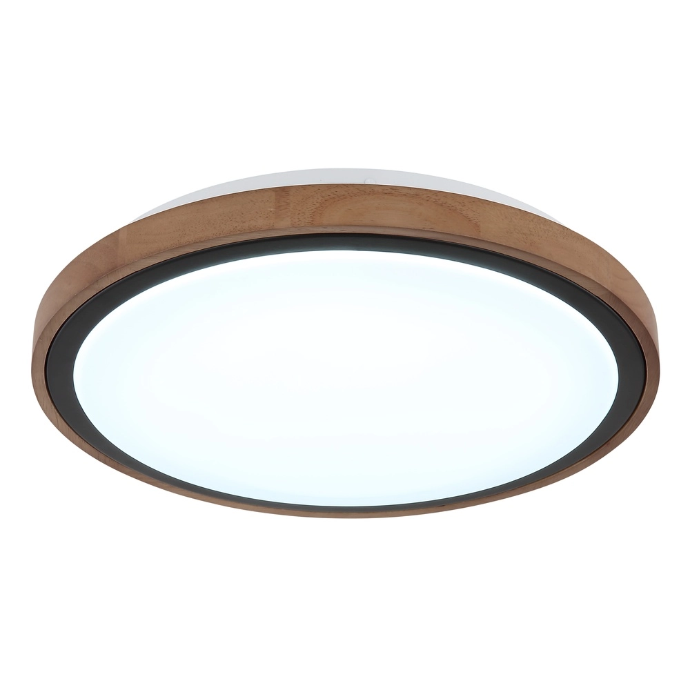 Ceiling lamp Bruno Ø 36cm black with wood Globo 9007371474592