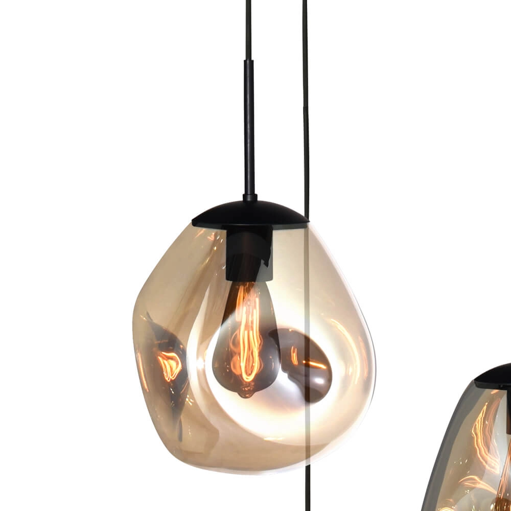 Pendant hanging lamp Lava 3x gold glass Masterlight 8718121286426