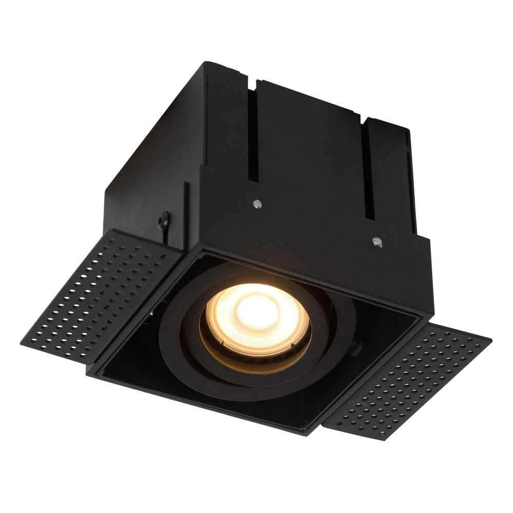 Sleek recessed spotlight Trimless Single Black Lucide 5411212092212