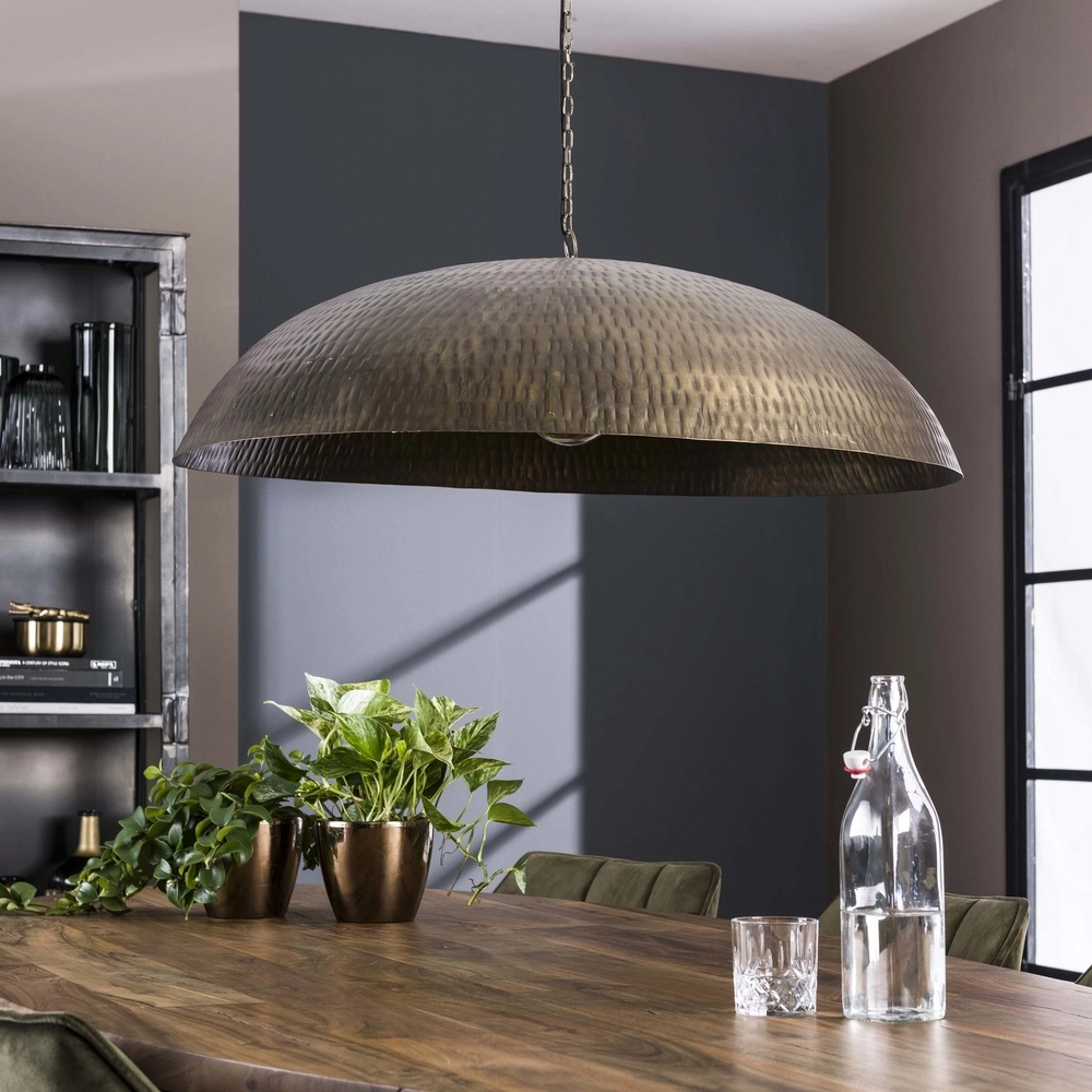 Metal Round Pendant Lamp Cupola Ø 90cm - copper bronze Lyora 8716803511064