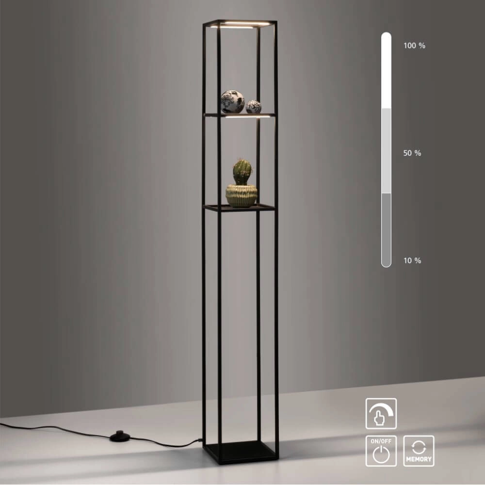 Sleek floor lamp Conni black Paul Neuhaus 4012248361009