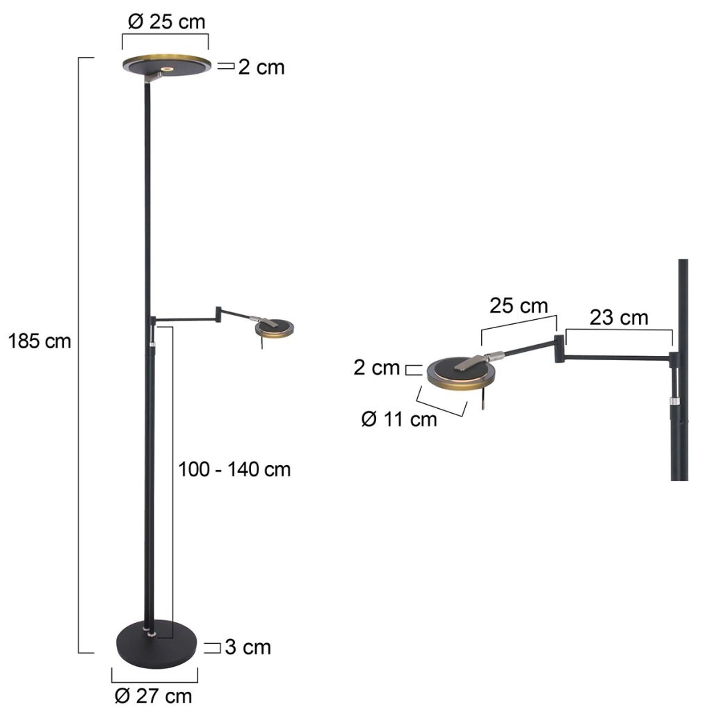 Modern reading lamp Turound Black Steinhauer 8712746132106