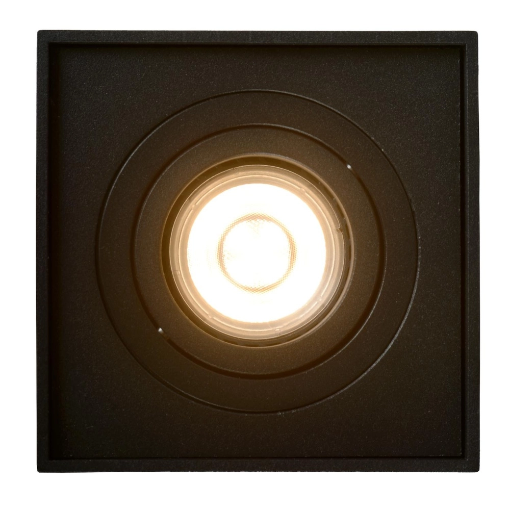 Surface-mounted ceiling spot Tube Square Black Lucide 5411212221285