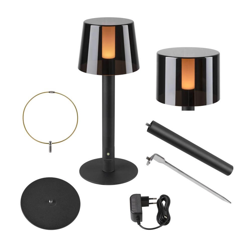 Table lamp Taha rechargeable black 2700K SLV 4024163278058