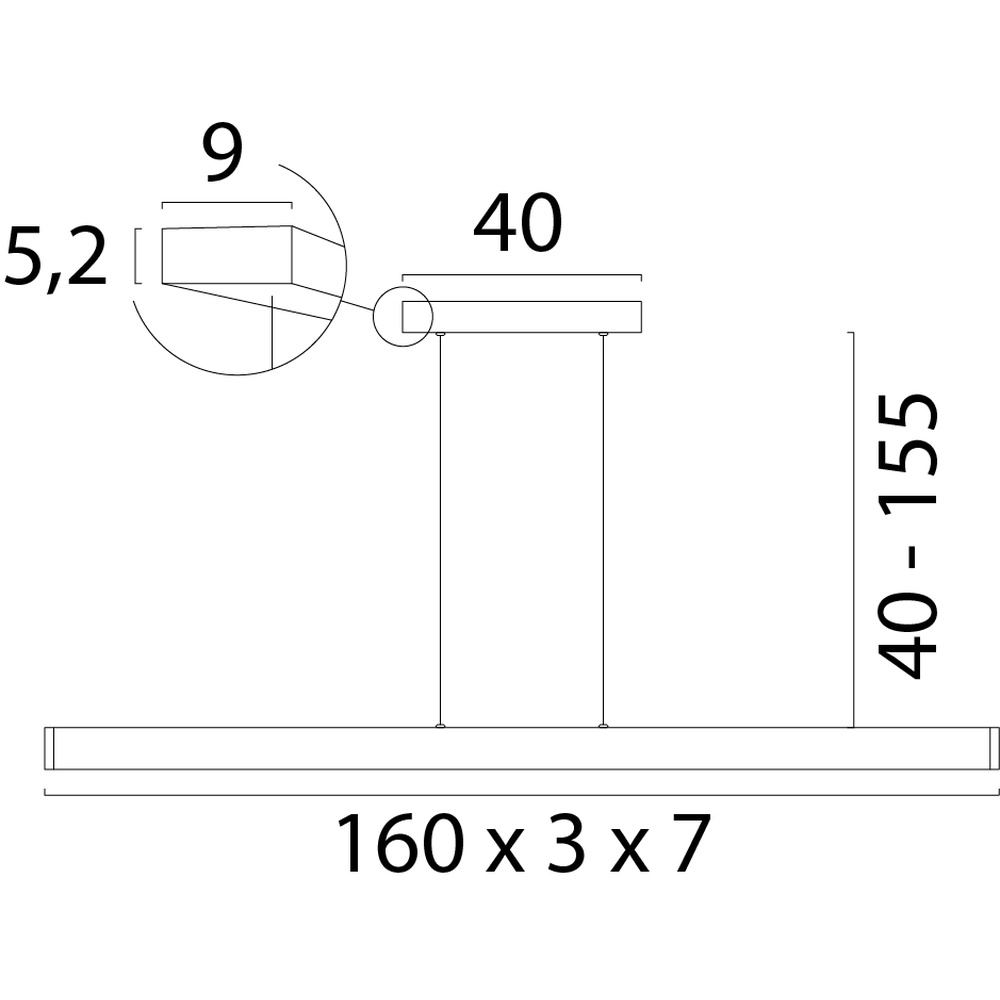 Design pendant lamp Atina 160cm gold Masterlight 8718121345475