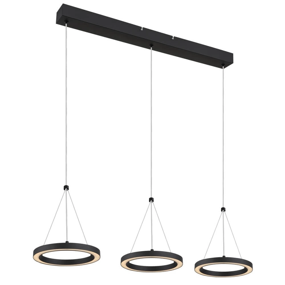 3-light pendant lamp Grenvix Design black Globo 9007371450770
