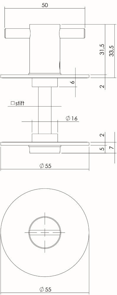 Toilet closure Tira 8mm flat adhesive Intersteel 8714186410431