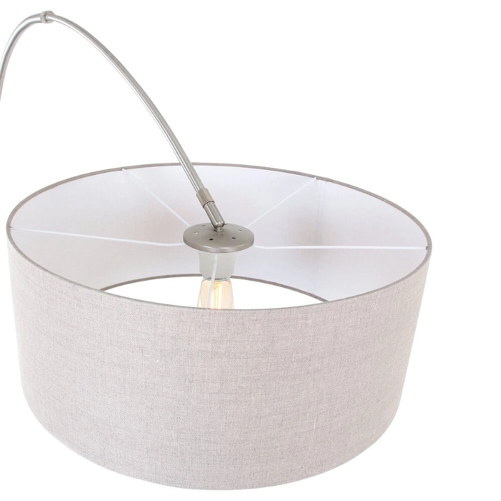 Arc lamp Gramineus 50 Stainless steel with leather brown hood Steinhauer 8712746118322