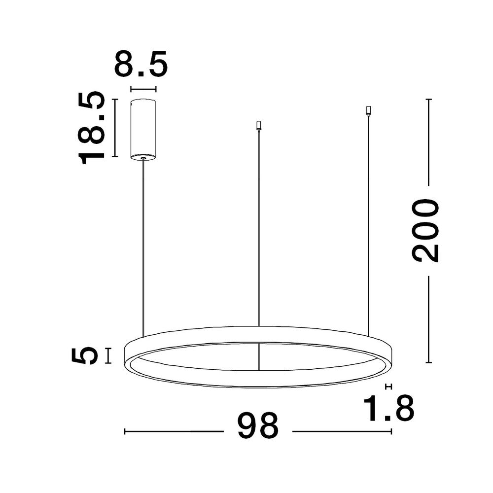 Design pendant lamp Elowen silver grey Ø 98cm Lyora 5212017439154