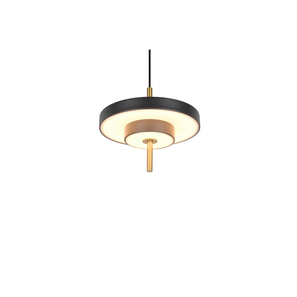 Design pendant lamp Keaton black with gold Ø 20cm Trio 4017807653304
