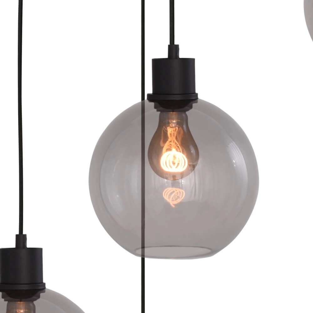 Vide hanging lamp Lazise 5x Ø 20cm black Masterlight 8718121303550