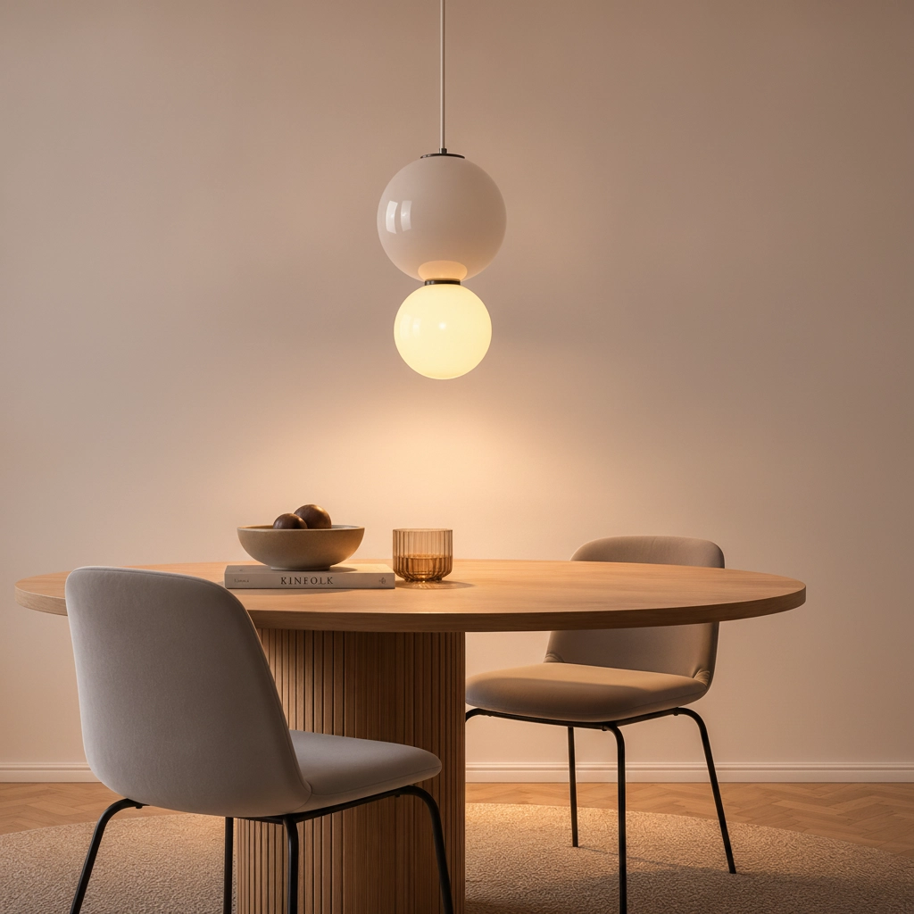Pendant lamp Noesis Ø 18cm light grey with white