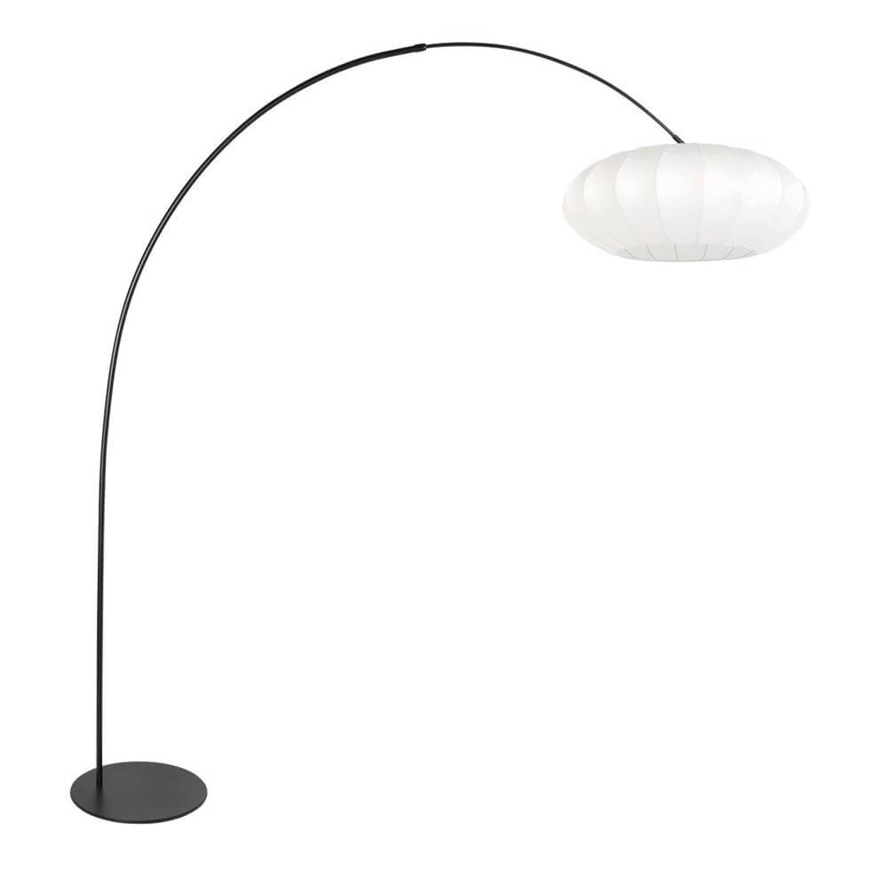 Floor lamp Curve black with white shade Ø 60cm