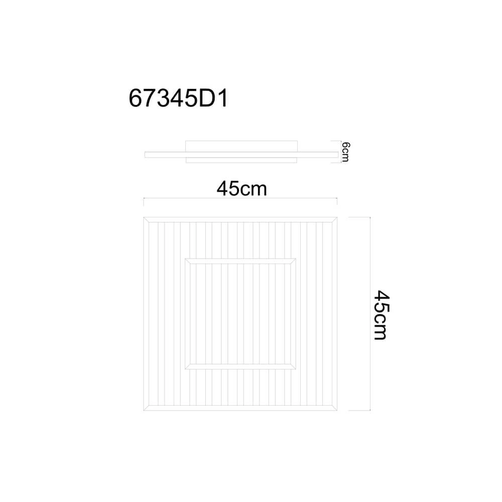 Ceiling lamp Woody black with wood square Globo 9007371510573