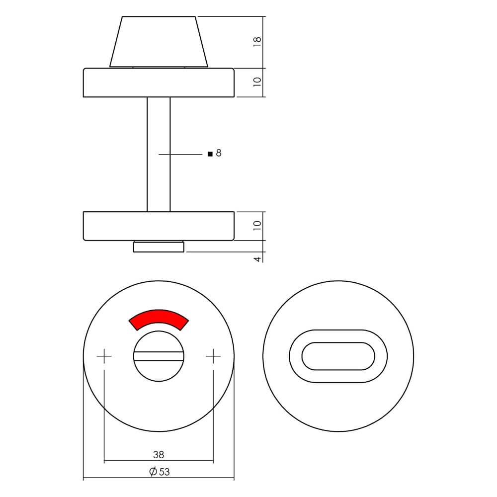 Toilet closure Tira round stainless steel tumbled Intersteel 8714186696590