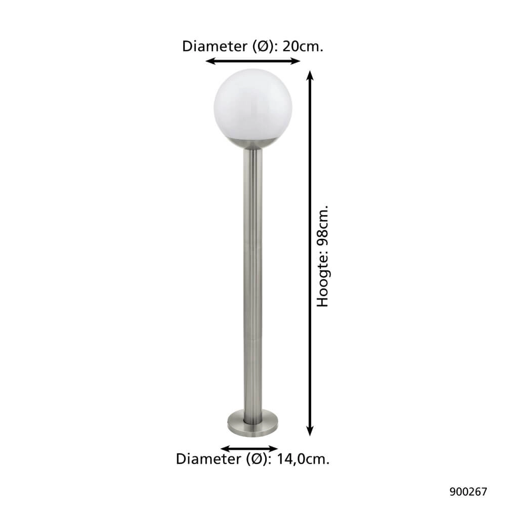 Standing lamp Zigbee Nisia-Z 20x98cm stainless steel Eglo 9008606232680