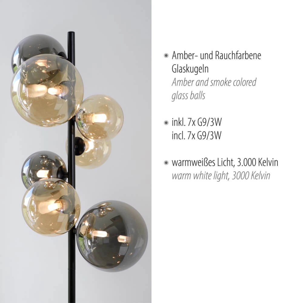 Black floor lamp Popsicle design Paul Neuhaus 4012248375532