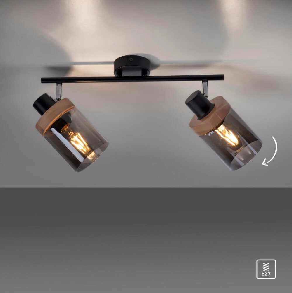 Ceiling lamp Pasqual 2-light black Just Light 4043689986117