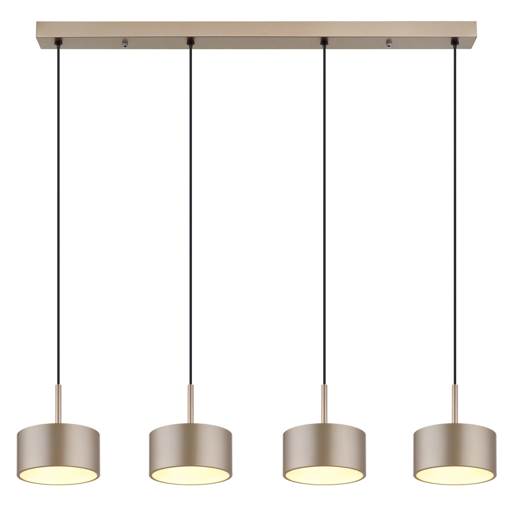 4-light pendant lamp Raymond black with champagne Globo 9007371531875