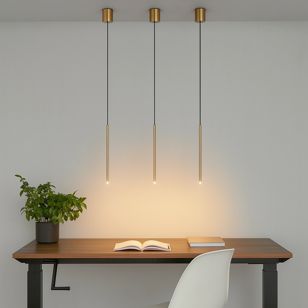 Narrow pendant lamp Laser 490 Gold Lyora 5903139104531
