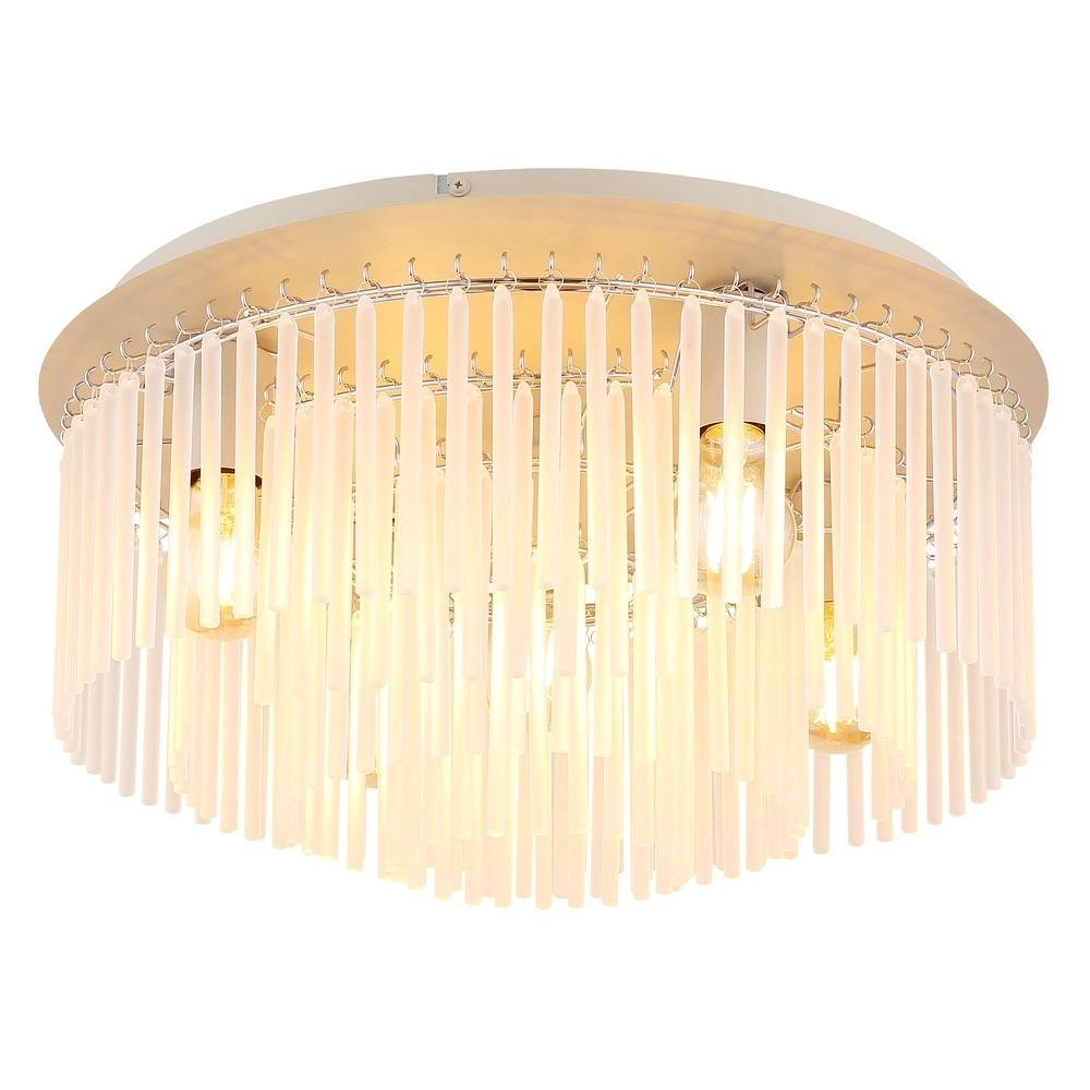 Ceiling lamp Gorley sand brown with glass Ø 50cm