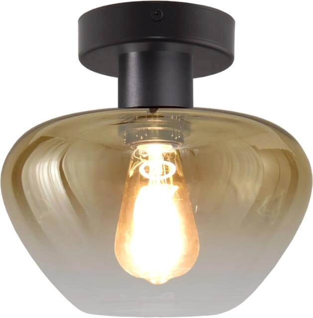Ceiling lamp Genua black with gold glass Ø 24cm