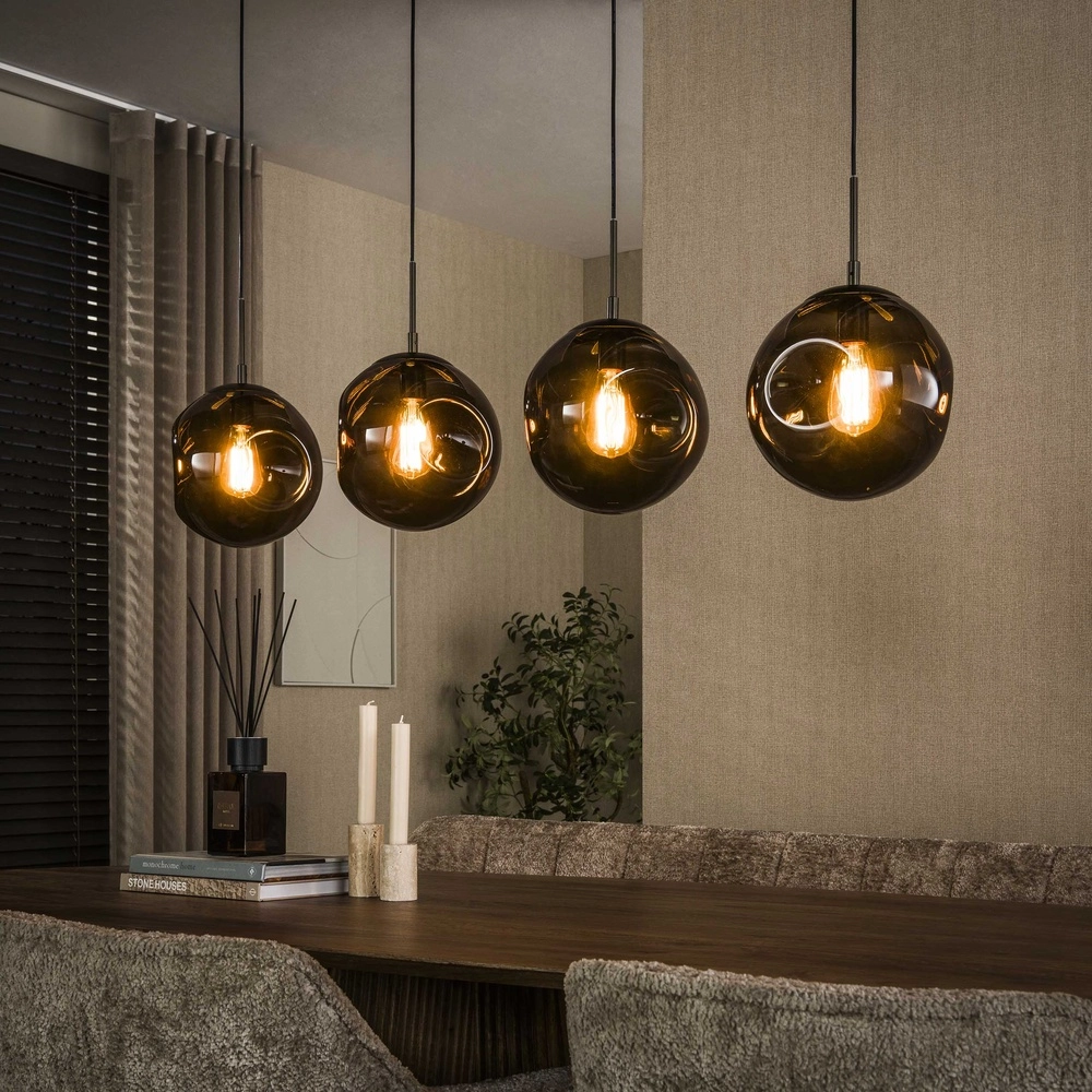 Glass pendant lamp Stellar 4-lights - Ø 25cm