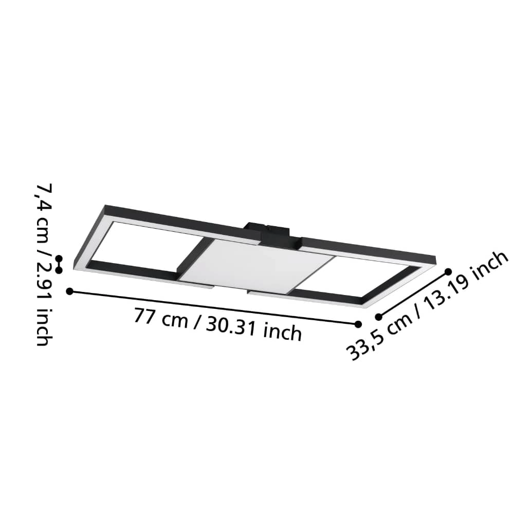 Square LED ceiling lamp Macellara 77cm Stars of Light 9008606220908