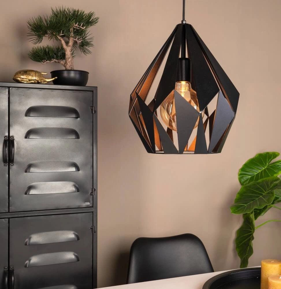 Black hanging lamp Carlton 1 Eglo 9002759436384