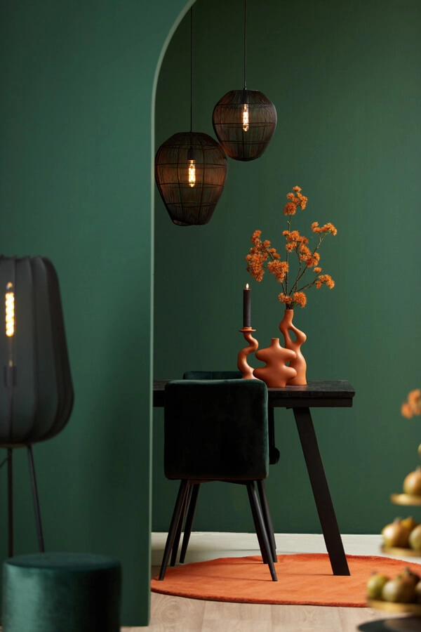 Bohemian floor lamp Plumeria black Ø 42cm Light & Living 8717807651299