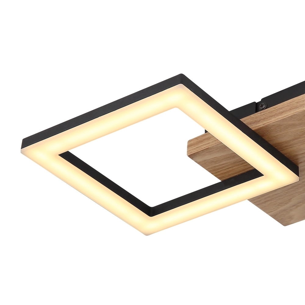 Design ceiling lamp Kerry black with wood look Globo 9007371440221
