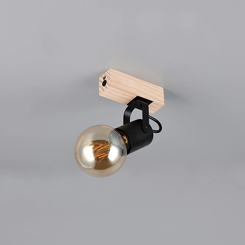 Ceiling lamp Lynar black with wood Trio 4017807670684