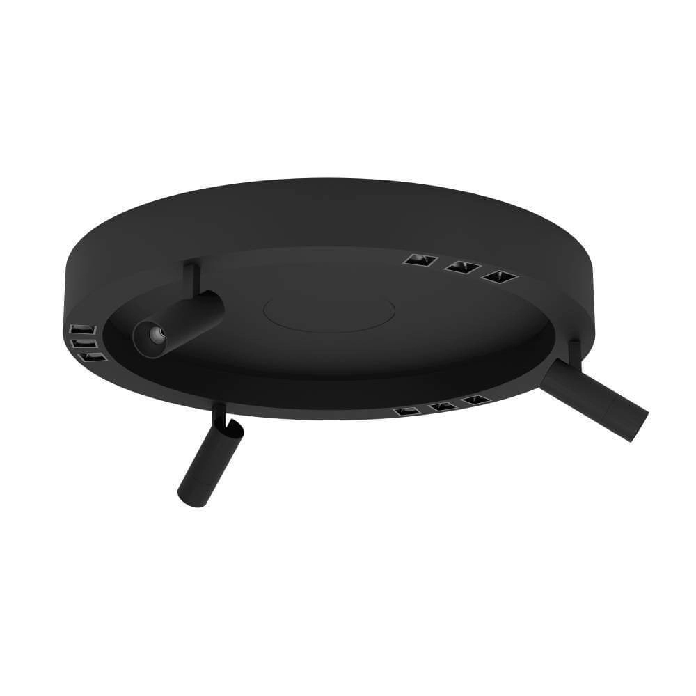 Black LED ceiling lamp Bruscoli Ø 60cm