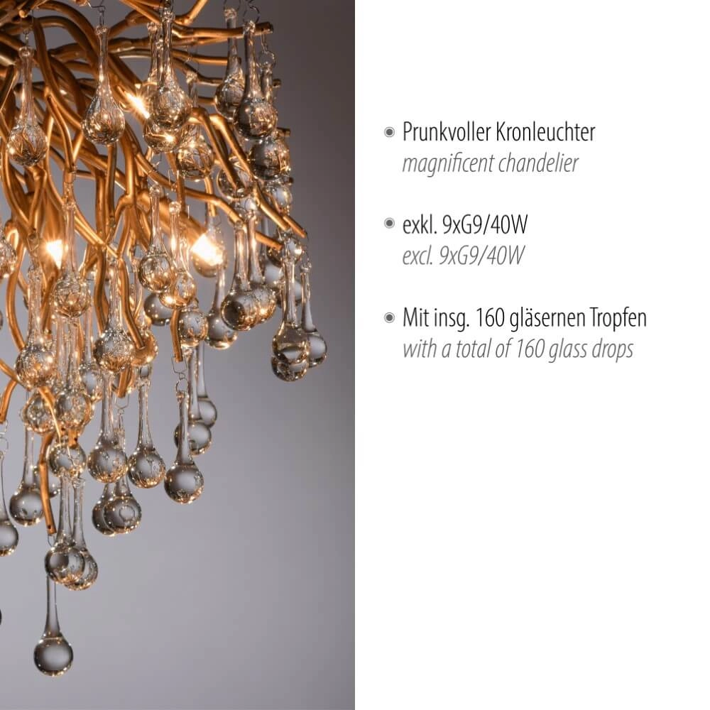 Chandelier Icicle brass 50cm Paul Neuhaus 4012248352083